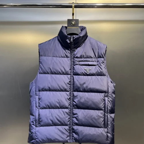 src_0-273 Replica Prada Minimalist Down Vest Blue Stand Collar Reps - RepLuxe