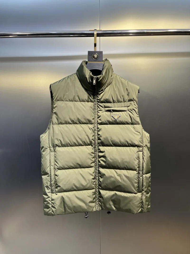 Replica Prada Minimalist Down Vest Olive Green Reps - RepLuxe