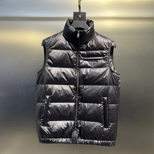 src_0-277 Replica Prada Minimalist Down Vest Black Stand Collar Reps - RepLuxe