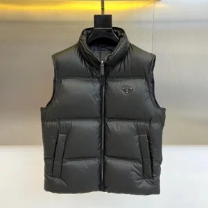 Replica Prada Quilted Down Vest Black Sleeveless Reps - RepLuxe