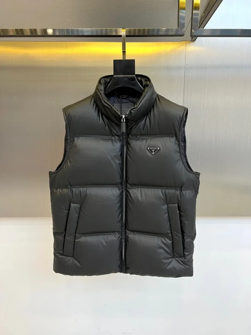 Replica Prada Quilted Down Vest Black Sleeveless Reps - RepLuxe