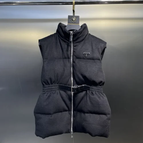 src_0-282 Replica Prada Logo Wool Down Vest Black Reps - RepLuxe