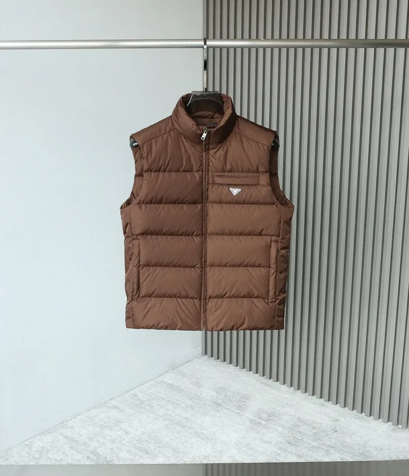 Replica Prada Re-Nylon Down Vest Cocoa Brown Reps - RepLuxe
