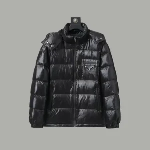 Replica Prada Hooded Down Jacket Black Puffer Reps - RepLuxe
