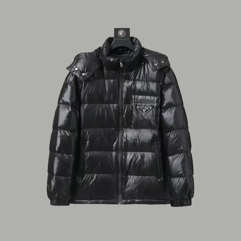 Replica Prada Hooded Down Jacket Black Puffer Reps - RepLuxe