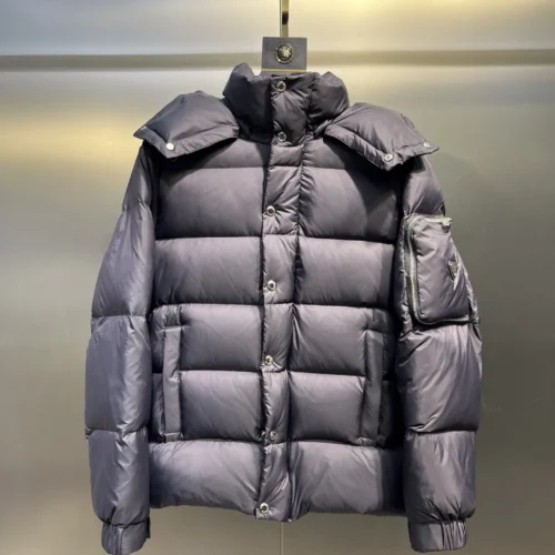 src_0-300 Replica Prada Down Jacket Grey Hooded Style Reps - RepLuxe