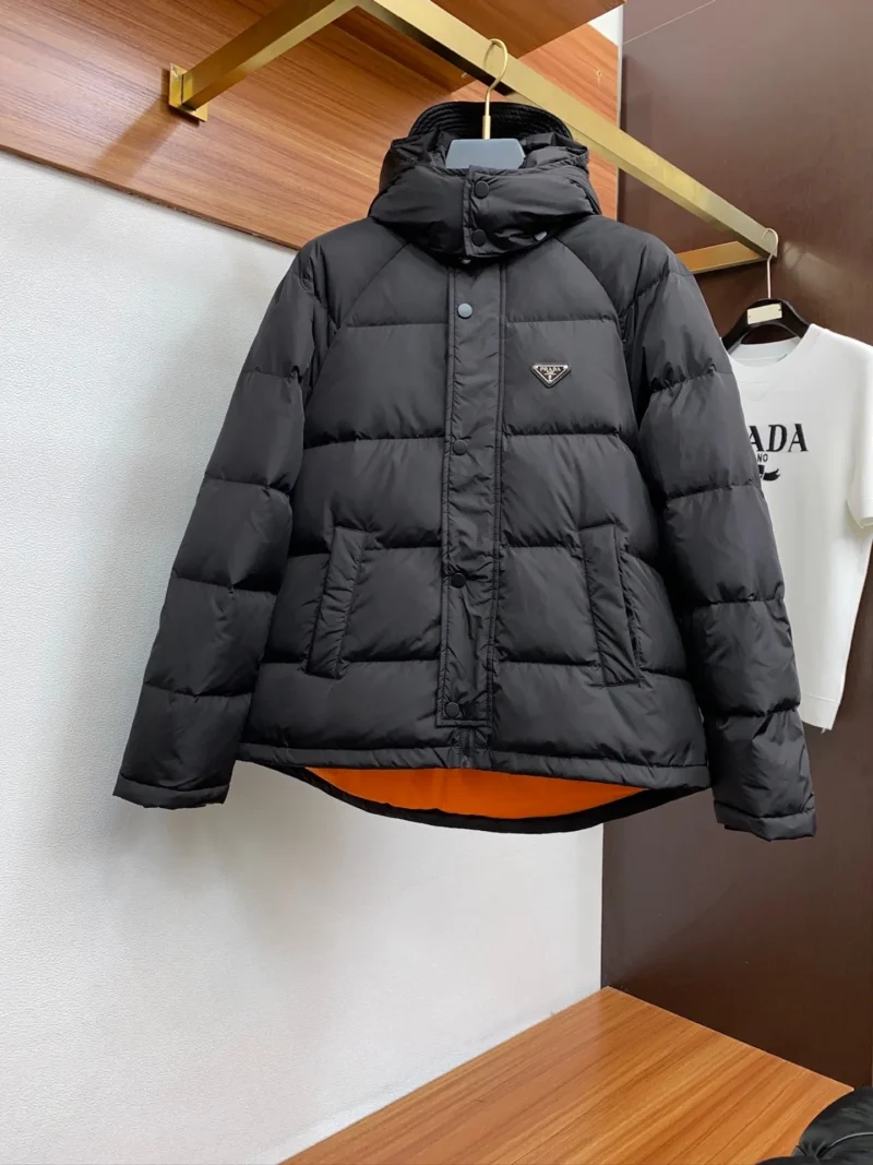 Replica Prada Fall Winter Down Jacket Black Hooded Reps - RepLuxe