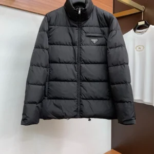 Replica Prada Fall Winter Stand Collar Down Jacket Black Reps - RepLuxe
