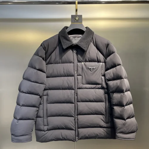 src_0-305 Replica Prada ReNylon Down Jacket Grey Quilted Reps - RepLuxe