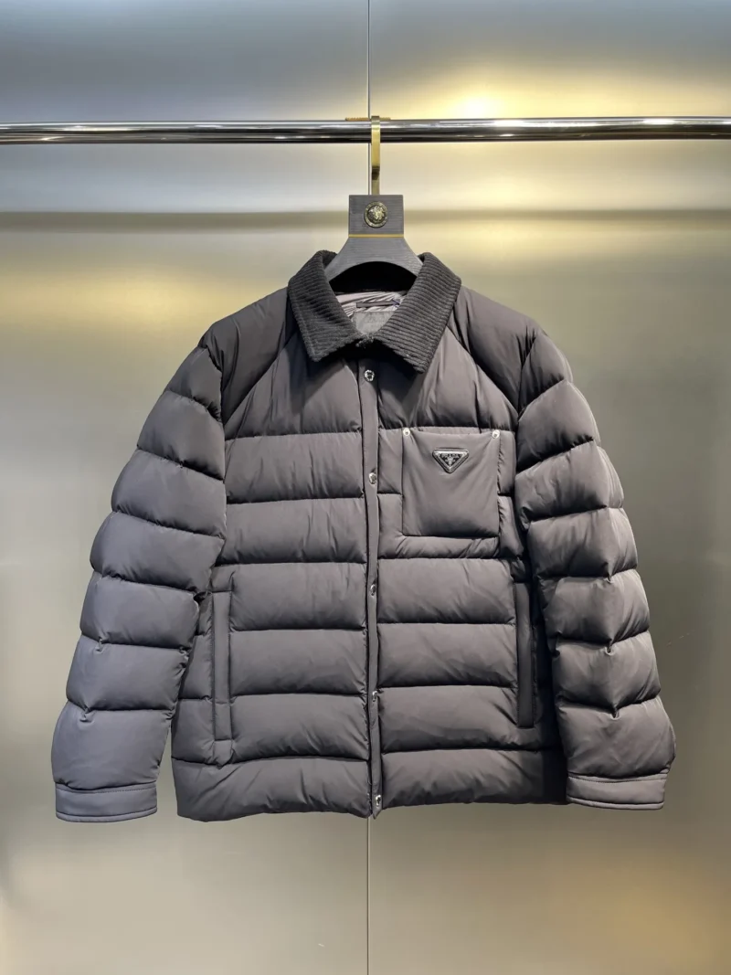 Replica Prada ReNylon Down Jacket Grey Quilted Reps - RepLuxe