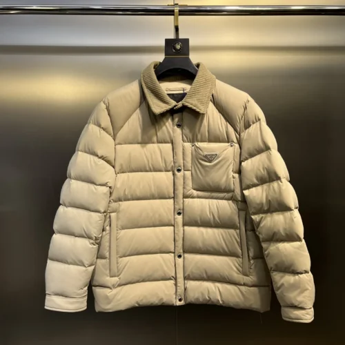src_0-306 Replica Prada ReNylon Down Jacket Beige Unisex Reps - RepLuxe