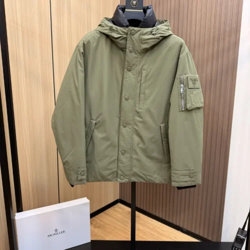 src_0-319 Replica Prada Down Jacket Olive Green Hooded Reps - RepLuxe