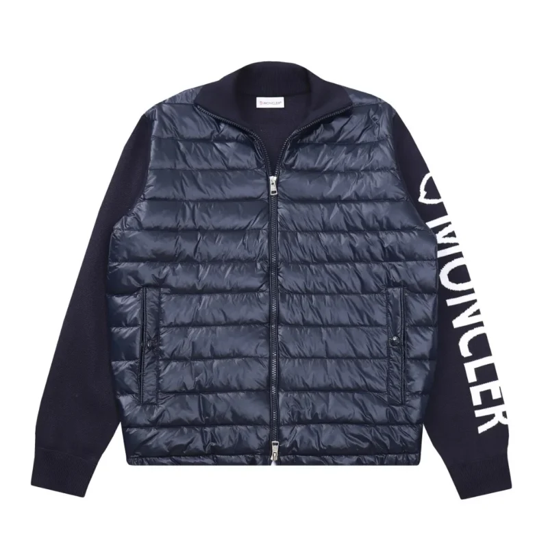 Replica Moncler M29 Knit Down Jacket Navy Blue Reps - RepLuxe