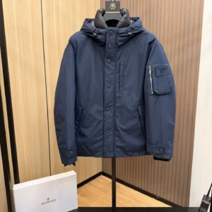 Replica Prada Down Jacket Hooded Blue Parka Reps - RepLuxe