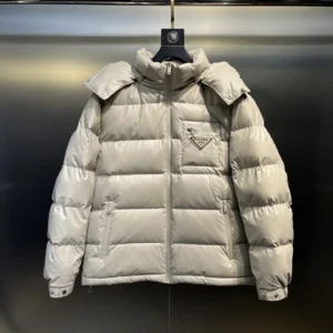 Replica Prada Minimalist Down Jacket Beige Hooded Reps - RepLuxe