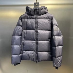 Replica Prada Down Jacket Grey Hooded Puffer Reps - RepLuxe