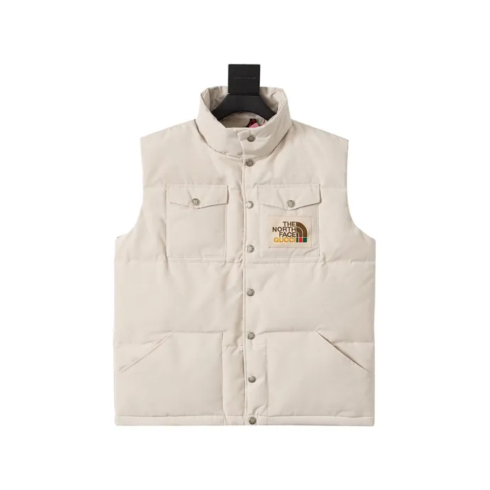 Replica THE NORTH FACE x GUCCI Down Vest Beige Reps - RepLuxe