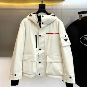 Replica Prada Down Jacket Hooded White Style Reps - RepLuxe
