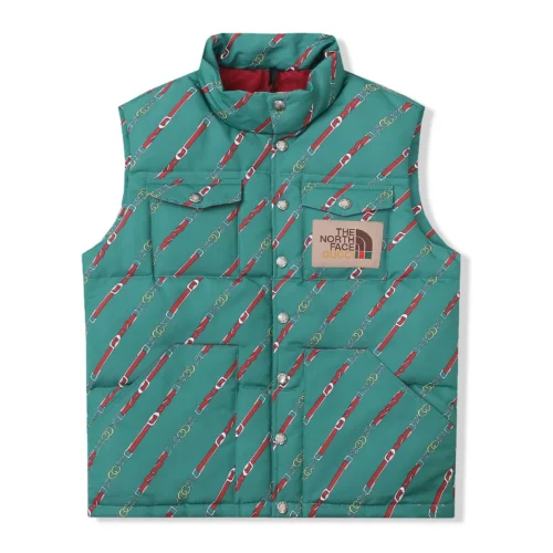 src_0-336 Replica THE NORTH FACE GUCCI Down Vest Green Print Reps - RepLuxe