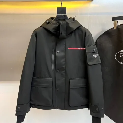 src_0-426 Replica Prada Down Jacket Black Hooded Style Reps - RepLuxe