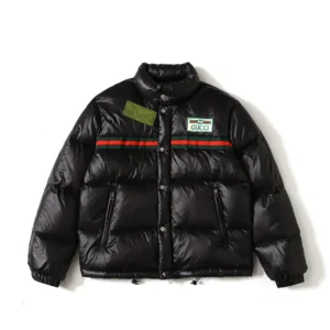 Replica Gucci Logo Tape Down Jacket Black Puffer Reps - RepLuxe
