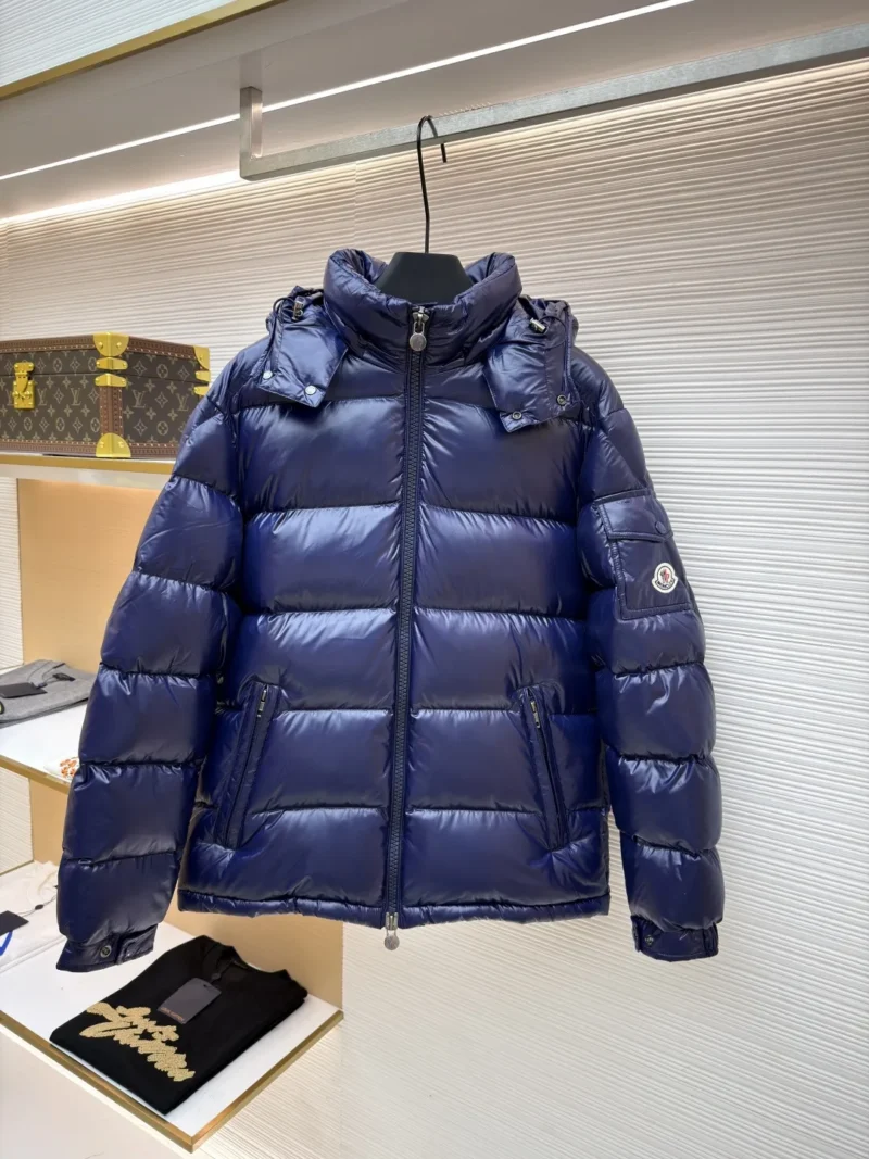 Replica Moncler Maya Down Jacket Navy Blue Hooded Reps - RepLuxe