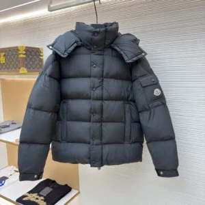 Replica Moncler Maya Down Jacket Black Hooded Reps - RepLuxe