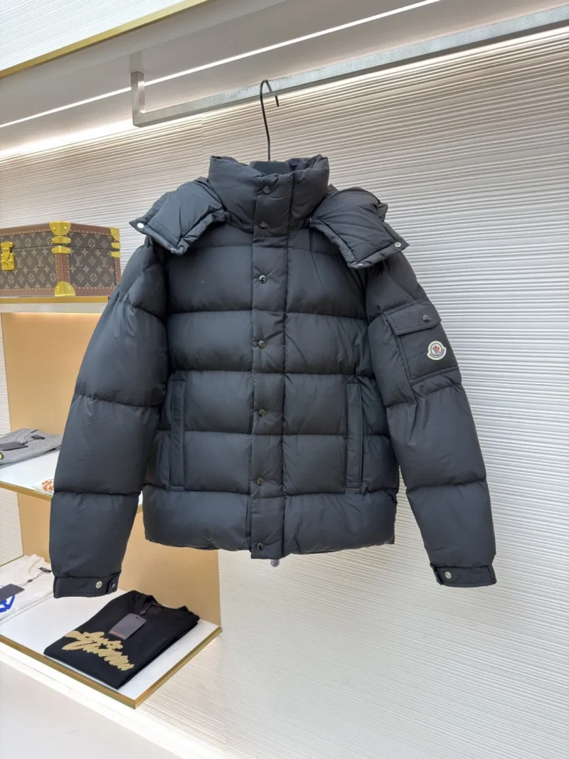 Replica Moncler Maya Down Jacket Black Hooded Reps - RepLuxe
