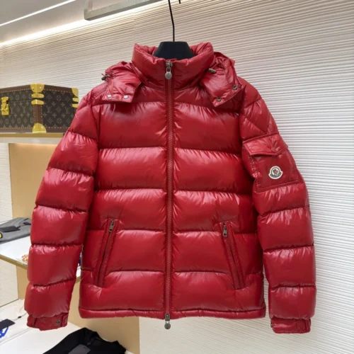src_0-437 Replica Moncler Maya Down Jacket Red Hooded Reps - RepLuxe