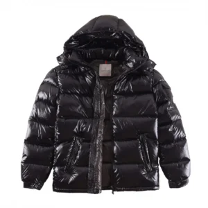 Replica Moncler Maya Down Jacket Black Hooded Reps - RepLuxe