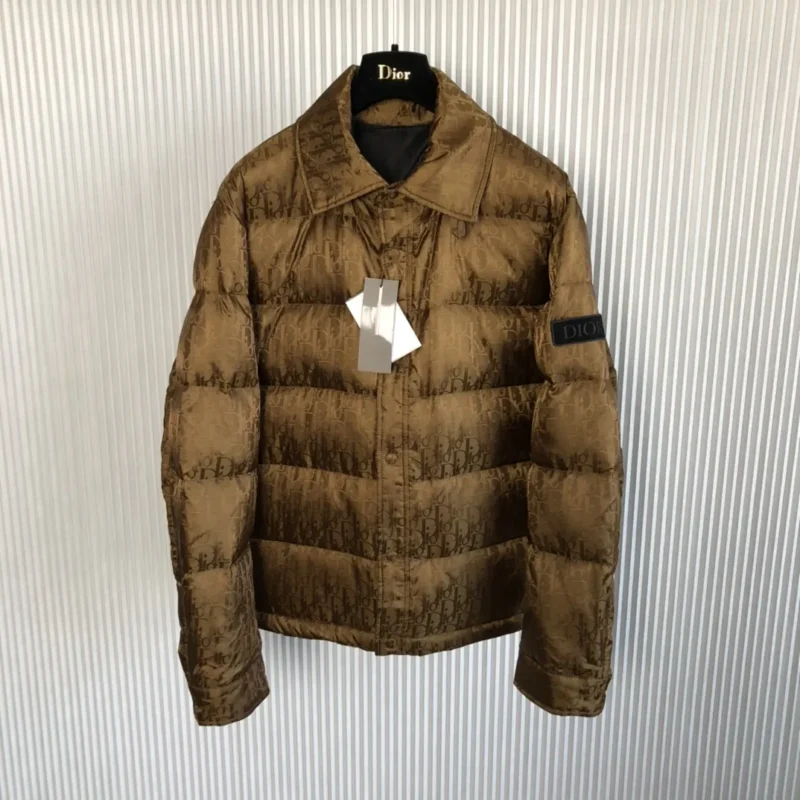 Replica Dior Oblique Quilted Down Jacket Brown Reps - RepLuxe