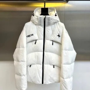 Replica Dior Glacier Down Jacket White Hooded Reps - RepLuxe