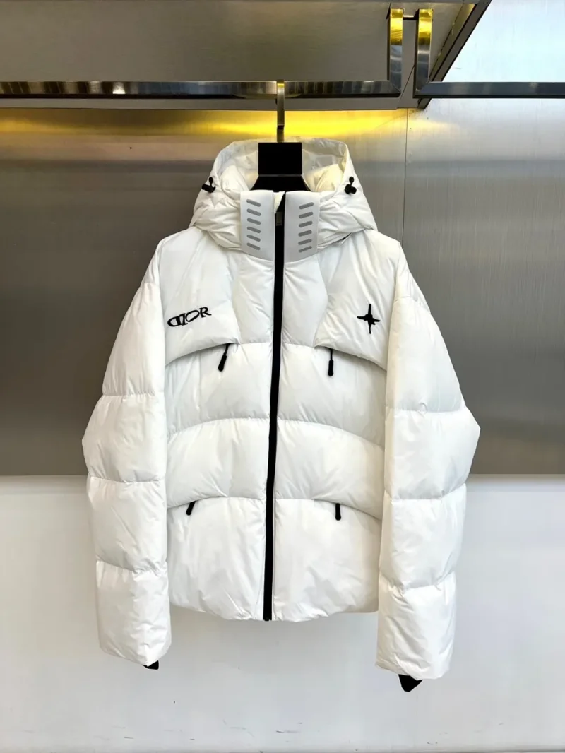 Replica Dior Glacier Down Jacket White Hooded Reps - RepLuxe