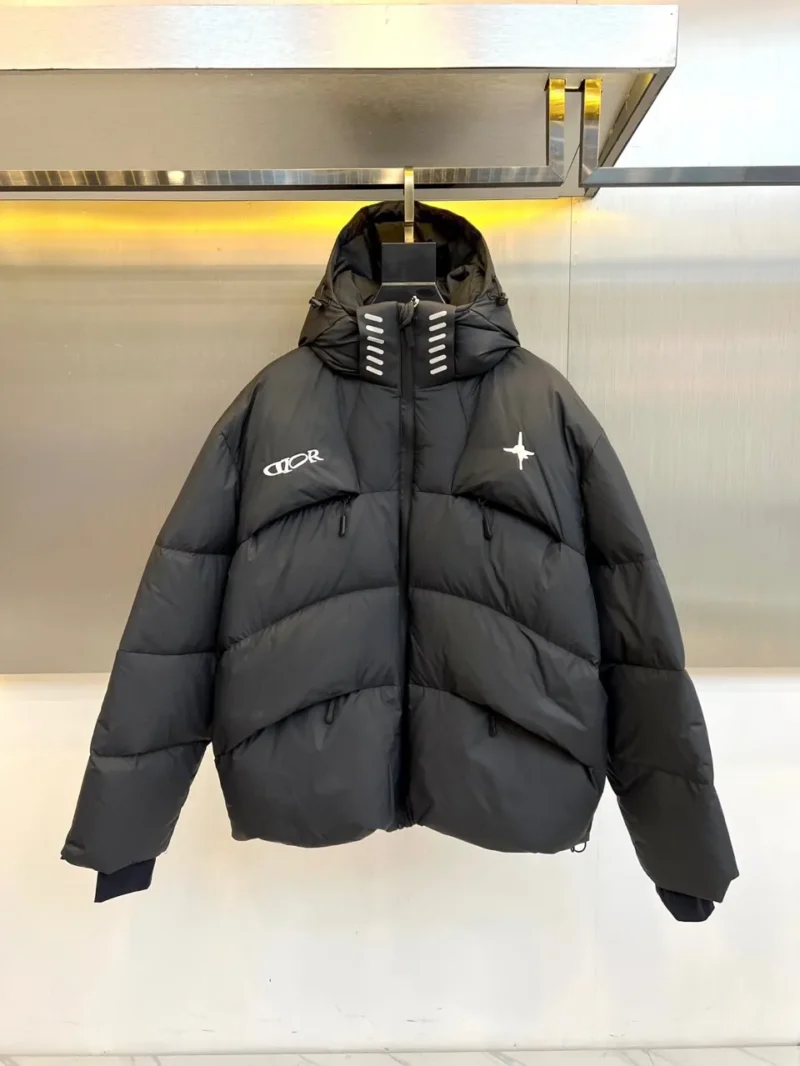 Replica Dior Glacier Down Jacket Black Hooded Reps - RepLuxe