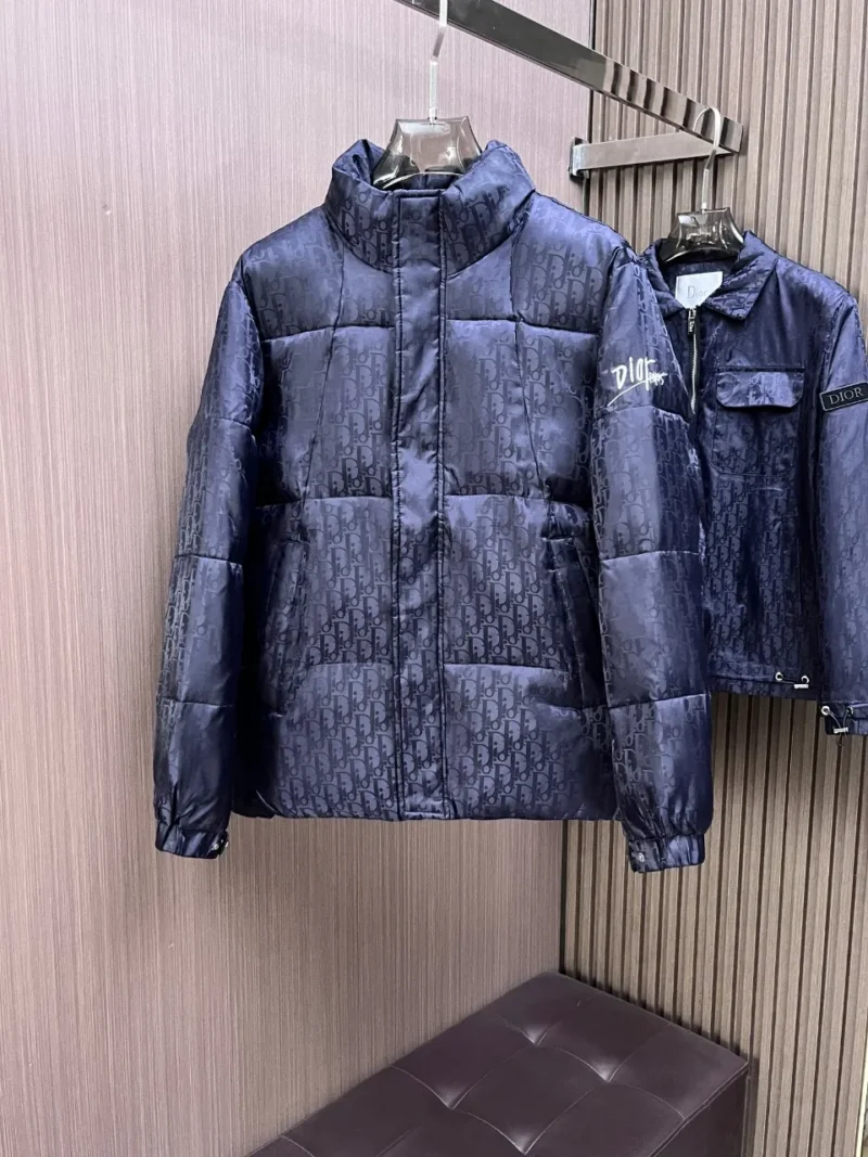 Replica Dior Winter Down Jacket Blue Monogram Puffer Reps - RepLuxe