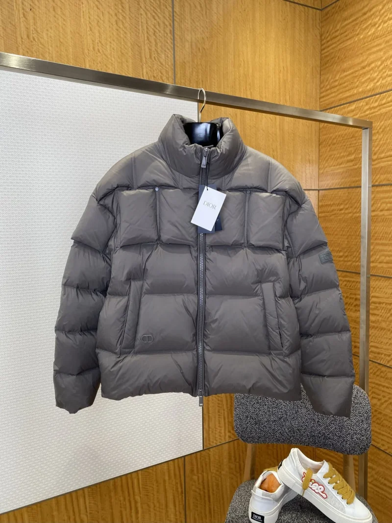 Replica Dior Stand Collar Down Jacket Gray Reps - RepLuxe