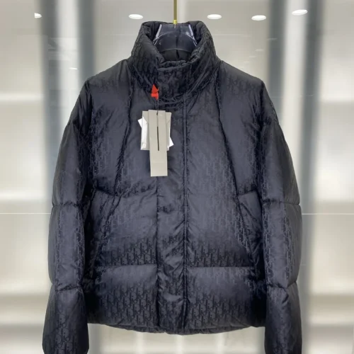 src_0-472 Replica Dior Oblique Down Jacket Black Stand Collar Reps - RepLuxe
