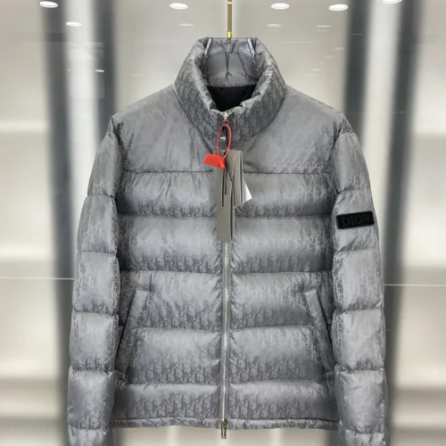 src_0-473 Replica Dior Oblique Down Jacket Grey Stand Collar Reps - RepLuxe