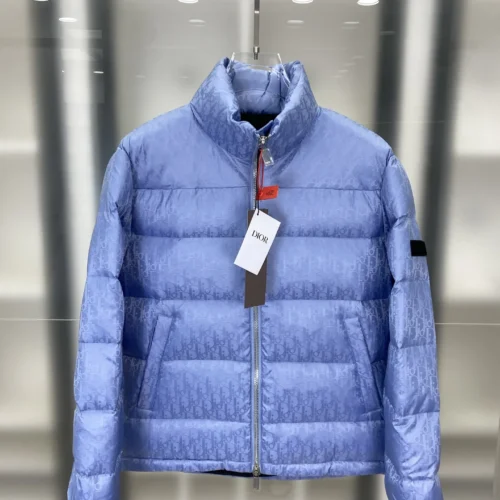 src_0-475 Replica Dior Oblique Down Jacket Blue Stand Collar Reps - RepLuxe