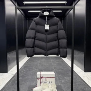 Replica Moncler Forez Down Jacket Black Hooded Reps - RepLuxe