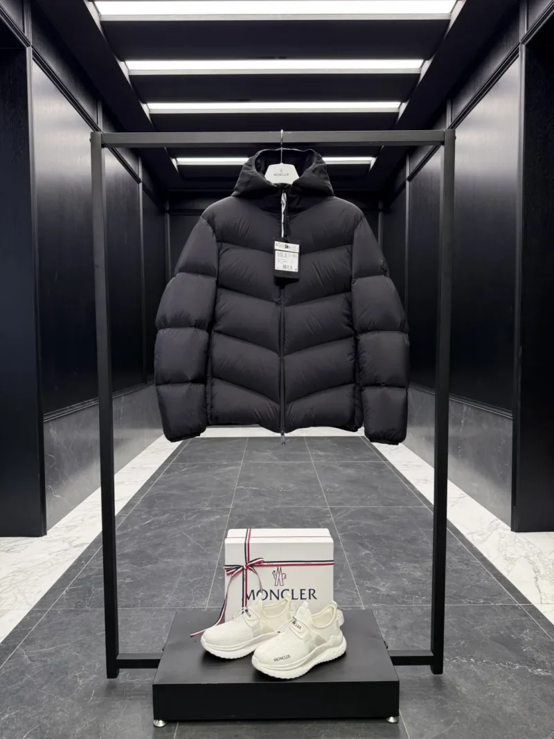 Replica Moncler Forez Down Jacket Black Hooded Reps - RepLuxe