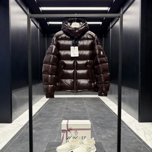 src_0-76 Replica Moncler Maya Jacket Chocolate Short Style Reps - RepLuxe