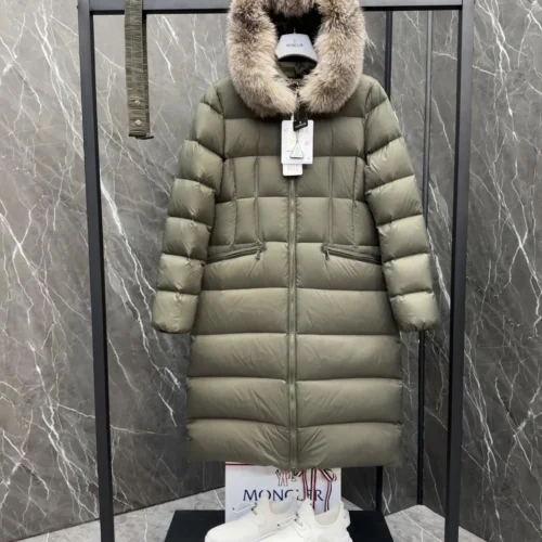 src_0-78 Replica Moncler Boedic Down Jacket Olive Green Long Reps - RepLuxe