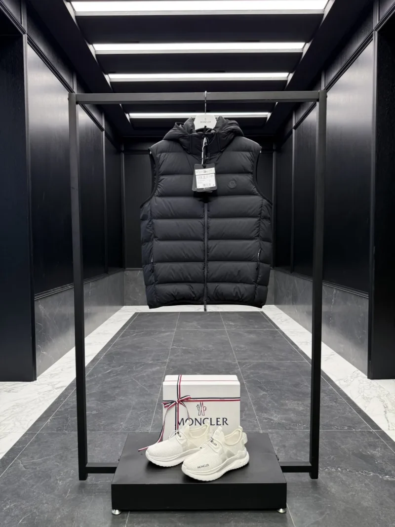 Replica Moncler Valmasque Vest Black Hooded Style Reps - RepLuxe