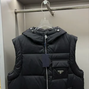 Replica Prada Hooded Down Vest Black Quilted Reps - RepLuxe