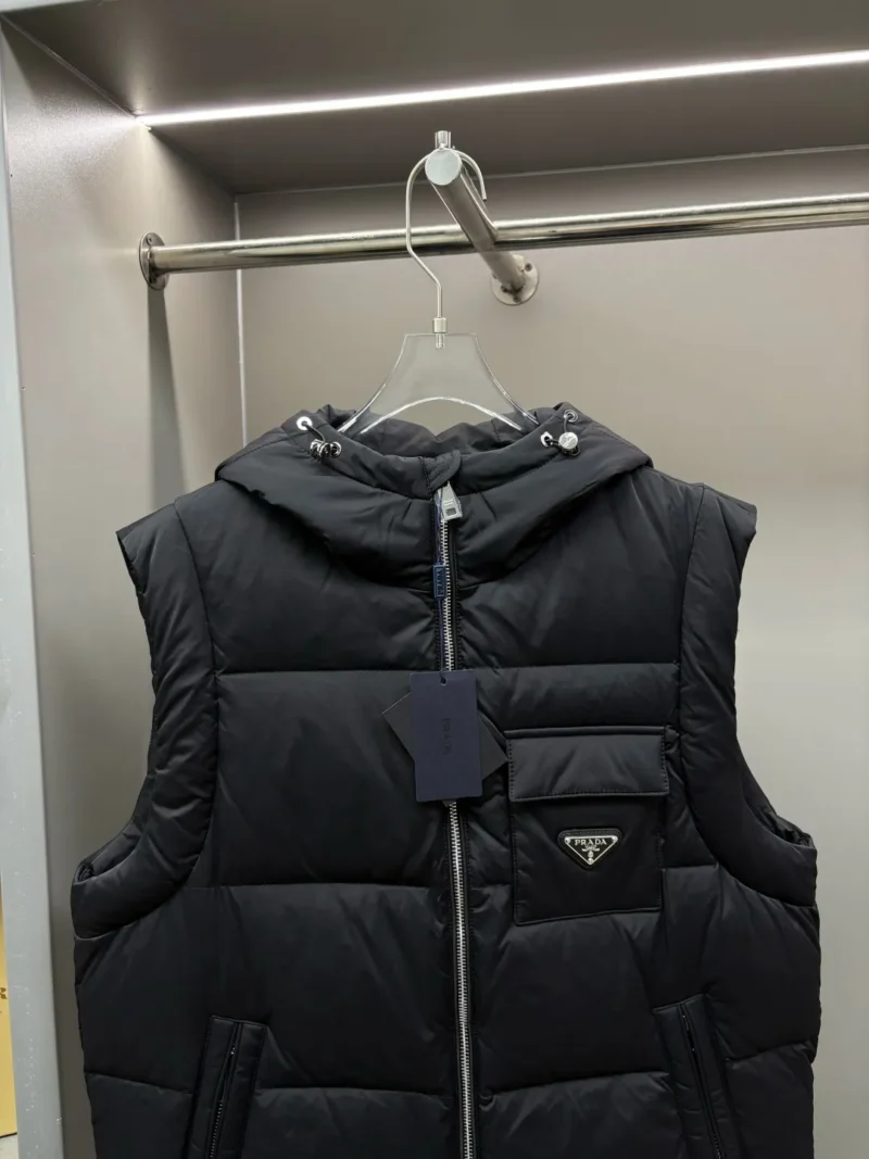 Replica Prada Hooded Down Vest Black Quilted Reps - RepLuxe