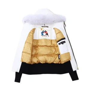 Replica Moose Knuckles Gold Scissor Down Jacket White Reps - RepLuxe