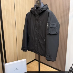 Replica Prada Down Jacket Black Hooded Style Reps - RepLuxe
