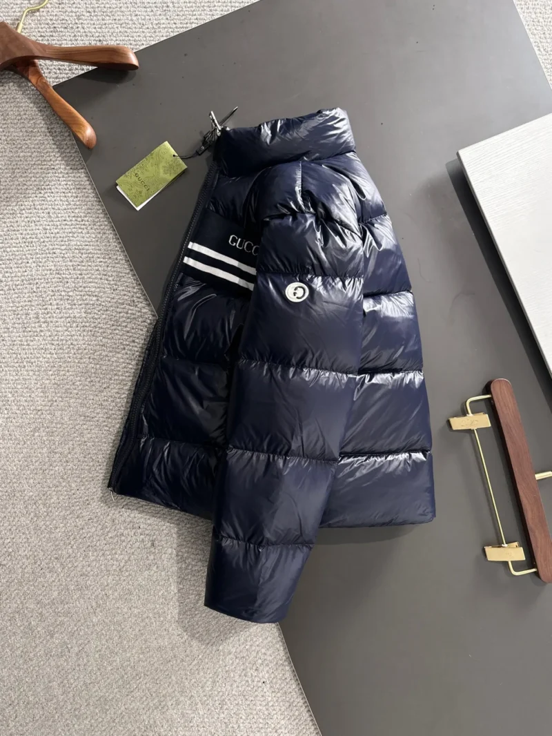 Replica Gucci Longue Saion Down Jacket Navy Blue Reps - RepLuxe