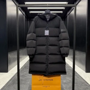 Replica Louis Vuitton Monogram Down Jacket Black Long Reps - RepLuxe